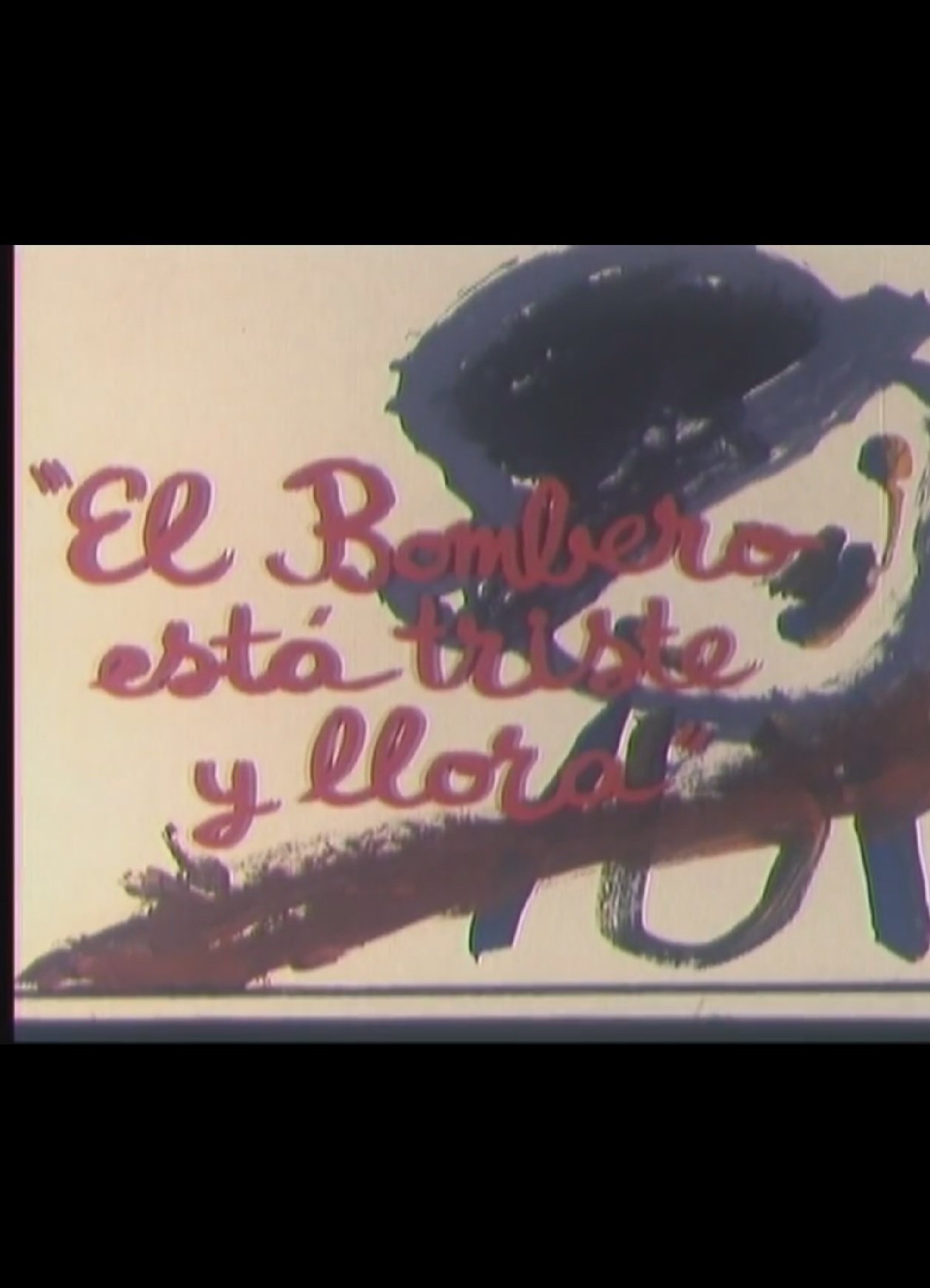 El bombero esté triste y llora