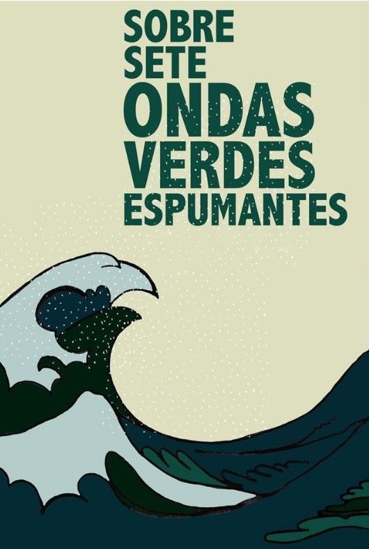 Sobre sete ondas verdes espumantes